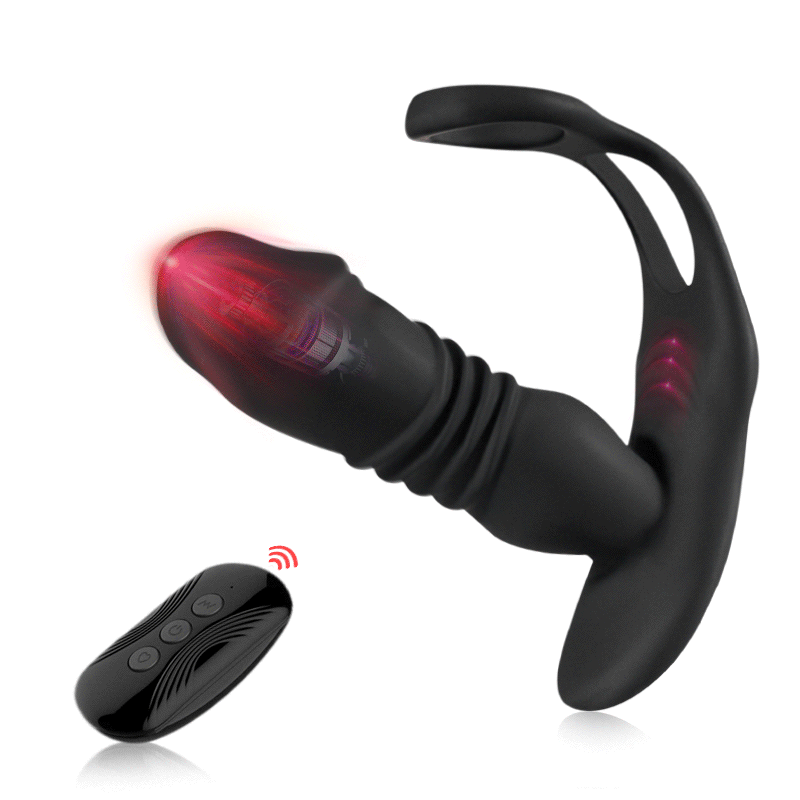 SAUL Glans 3 -Thrusting & 12 -Vibrating Cock Rings Prostate Massager - Lusty Time