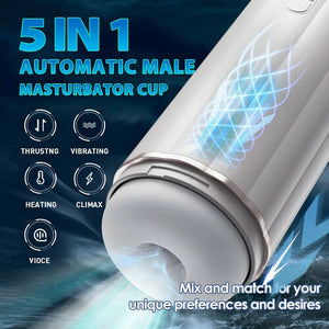 Bluetooth Stepless Adjusting Thrusting Heating Male Masturbator