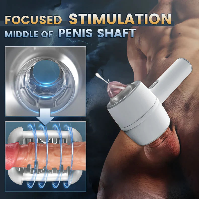 AUTOMATIC 3 FREQUENCY TELESCOPIC HANDHELD MALE MASTURBATOR