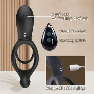 Speedy - 9 Vibration Penis Ring for Perineum, C-spot and G-spot 3 in 1 Stimulation