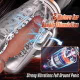 Majic Tornado: Sucking & Vibrating Transparent Dual Motor Male Masturbation Cup