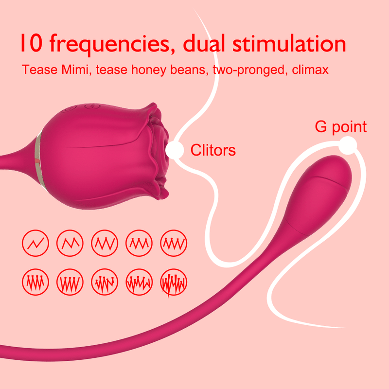Rose Shaped Vibrator Realistic Oral Sucking