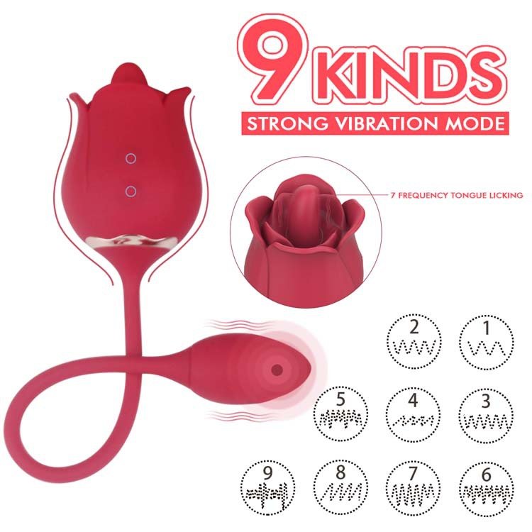 Rose Toy With 9 Tongue Licking Modes Clitoral Vibrator