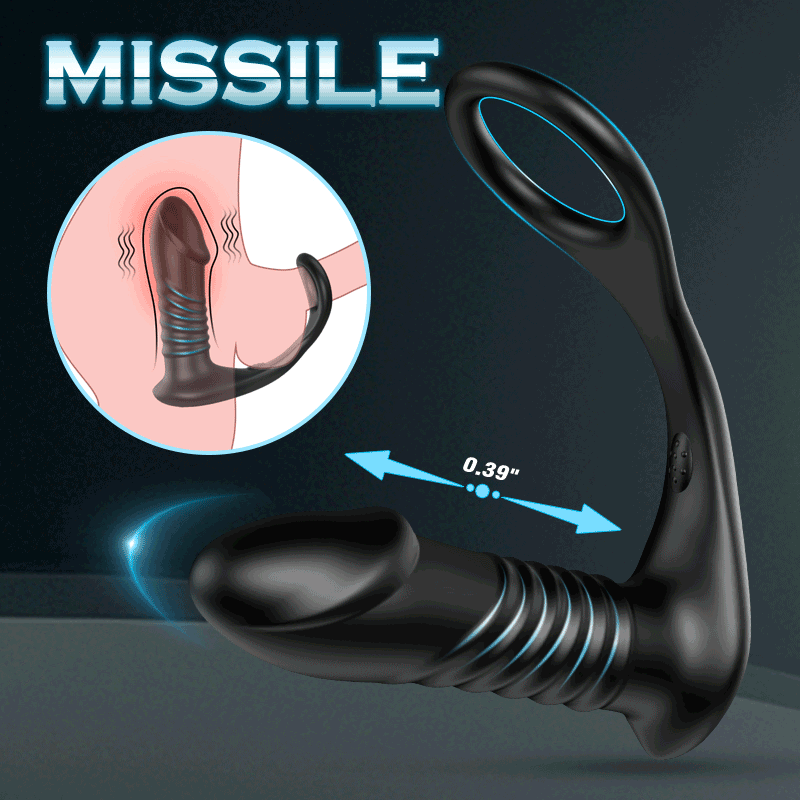 10 Thrilling Vibration 3 Thrusting Silicone Remote Control Cock Ring Anal Vibrator - Lusty Time