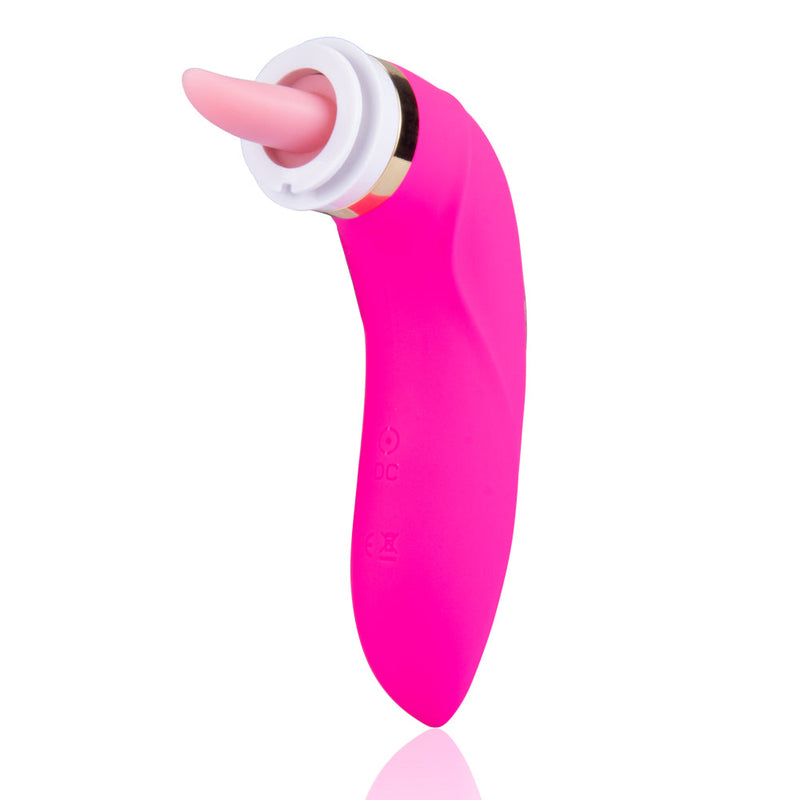 Double Stimulation Clitoral Sucking Tongue Vibrator-Red