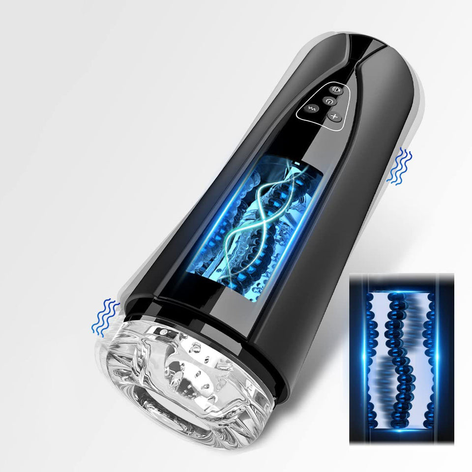 Automatic Male Masturbator Gyrating Strokers with 6 Lines Massage Beads