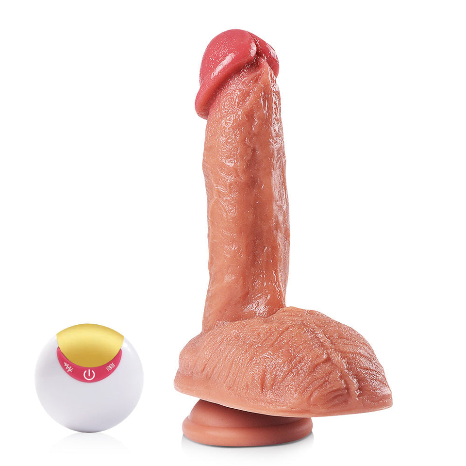 8x Realistic Veined Thrusting and Rotating Dildo with Large Ball