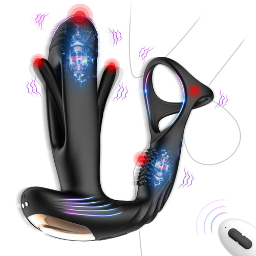 4 in 1 Prostate Massager with 10 Flapping & 10 Vibration