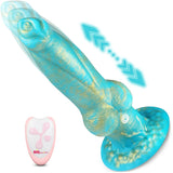 8.8 Inch Thrusting Vibrating Fantasy Knot Dildo -Blue