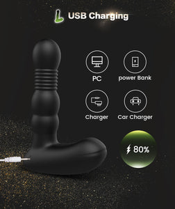 Thrusting Heating Prostate Anal Vibrator 5.9 Inch