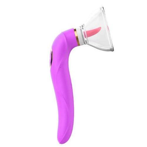 Double Stimulation Clitoral Sucking Tongue Vibrator-Purple