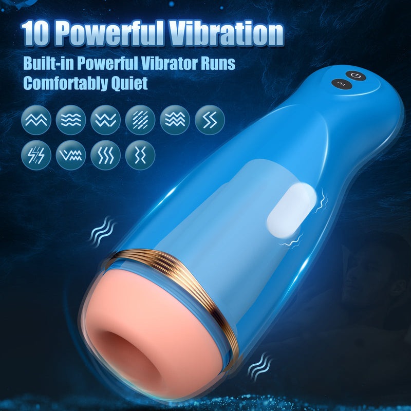 Automatic Squeezing 10 Vibration Modes Deep Throat Masturbator
