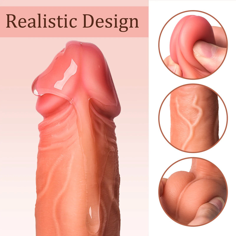 Realistic 8 Vibrating Modes & Thrusting Modes Dildo with APP