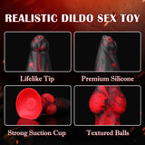8.8 Inch Thrusting Vibrating Fantasy Knot Dildo -Black