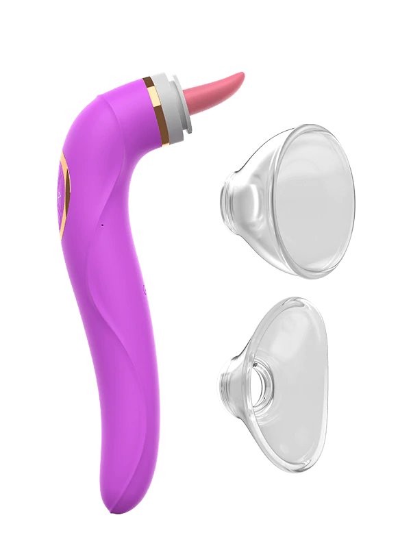 Double Stimulation Clitoral Sucking Tongue Vibrator-Purple