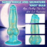 8.8 Inch Thrusting Vibrating Fantasy Knot Dildo -Blue