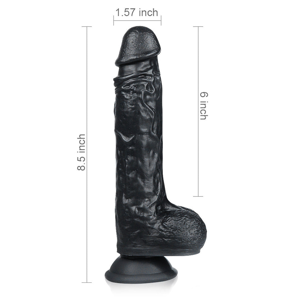 8.5 inch Wireless Thrusting and Rotating Black Dildo