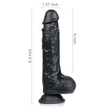8.5 inch Wireless Thrusting and Rotating Black Dildo