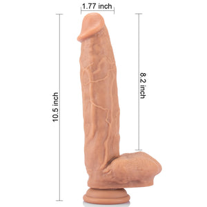10 Inch Ultra Real Dual Layer Suction Cup Dildo