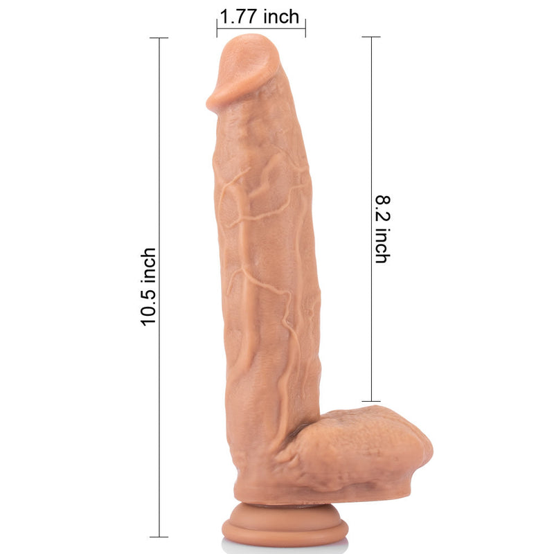 10 Inch Ultra Real Dual Layer Suction Cup Dildo