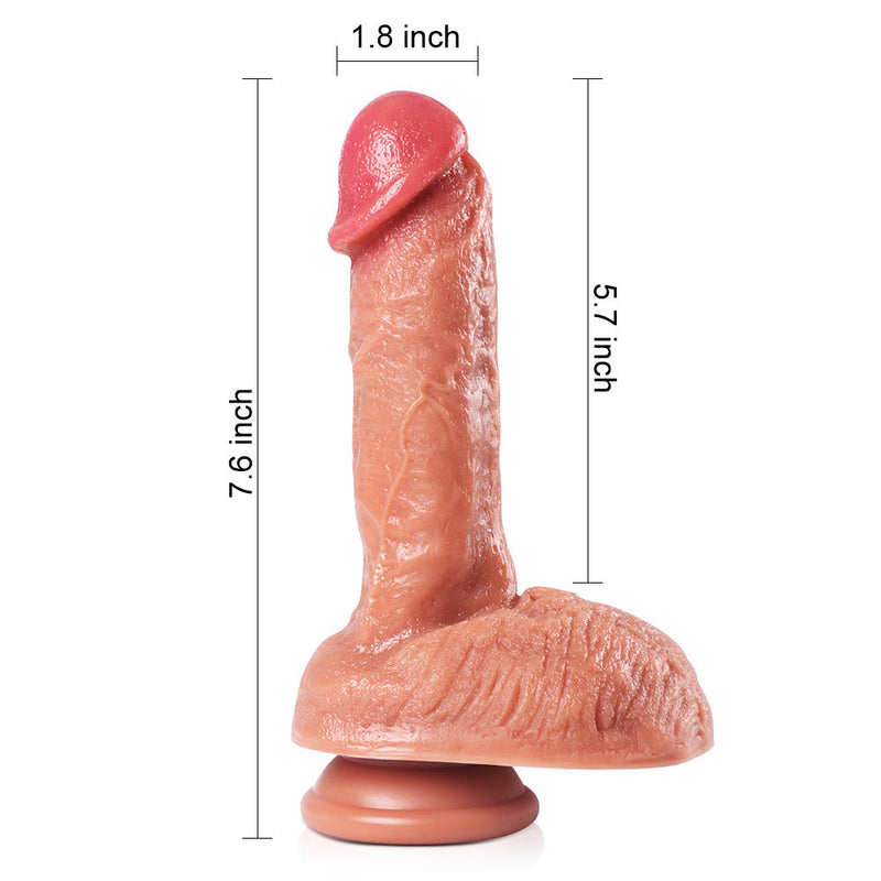 8x Realistic Veined Thrusting and Rotating Dildo with Large Ball