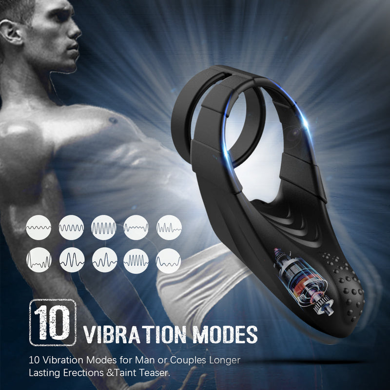 Rocky 10 Vibration Modes Dual Penis Ring