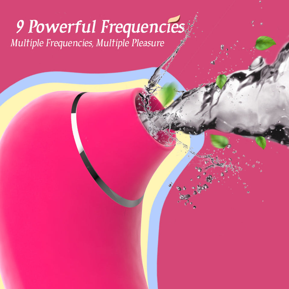 Mini Size Suction Vibrator with 9 Powerful Frequencies In Red