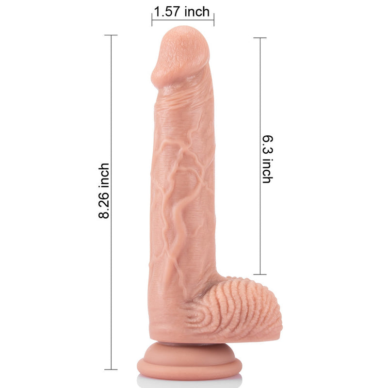 8 Inch Dual Density Realistic Suction Cup Dildo