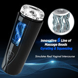 Automatic Male Masturbator Gyrating Strokers with 6 Lines Massage Beads