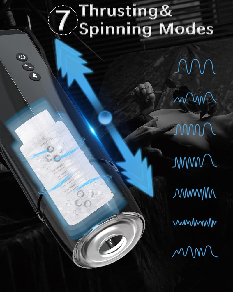 3D Massager Penis Stroker with 7 Thrusting Rotating Modes
