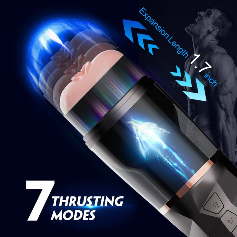 3D Realistic Stroker Masturbator Cup with 7 Thrusting Modes