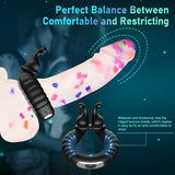10 Vibration Modes Perineum Massager Dual Penis Ring