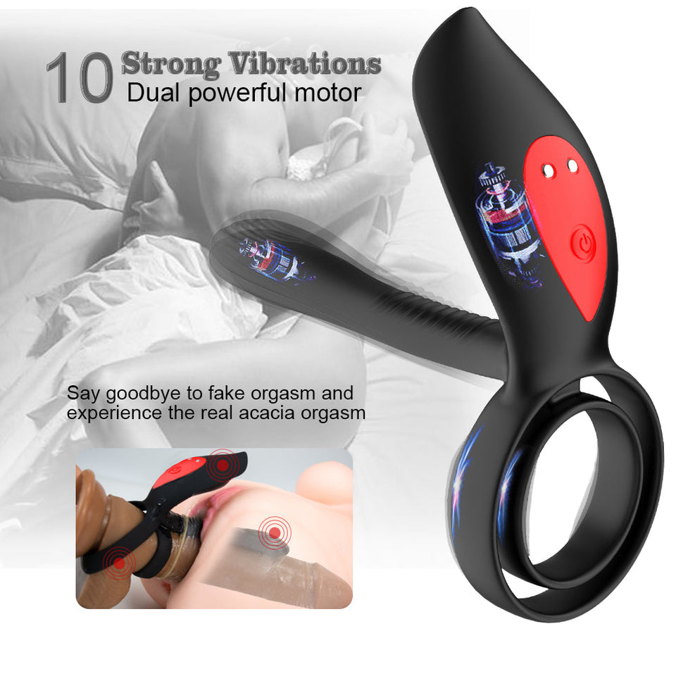 Dual Powerful Motor 10 Modes Dual Penis Ring