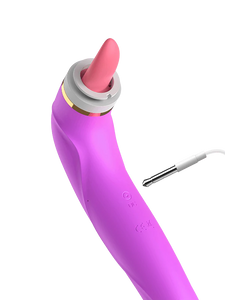 Double Stimulation Clitoral Sucking Tongue Vibrator-Purple