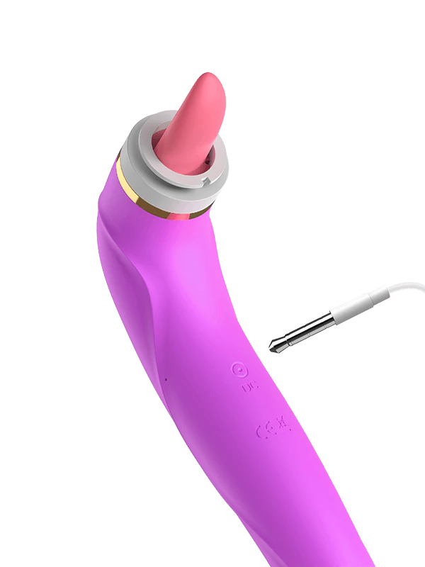 Double Stimulation Clitoral Sucking Tongue Vibrator-Purple