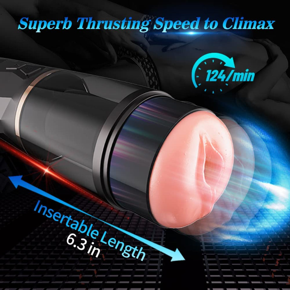 3D Realistic Stroker Masturbator Cup with 7 Thrusting Modes