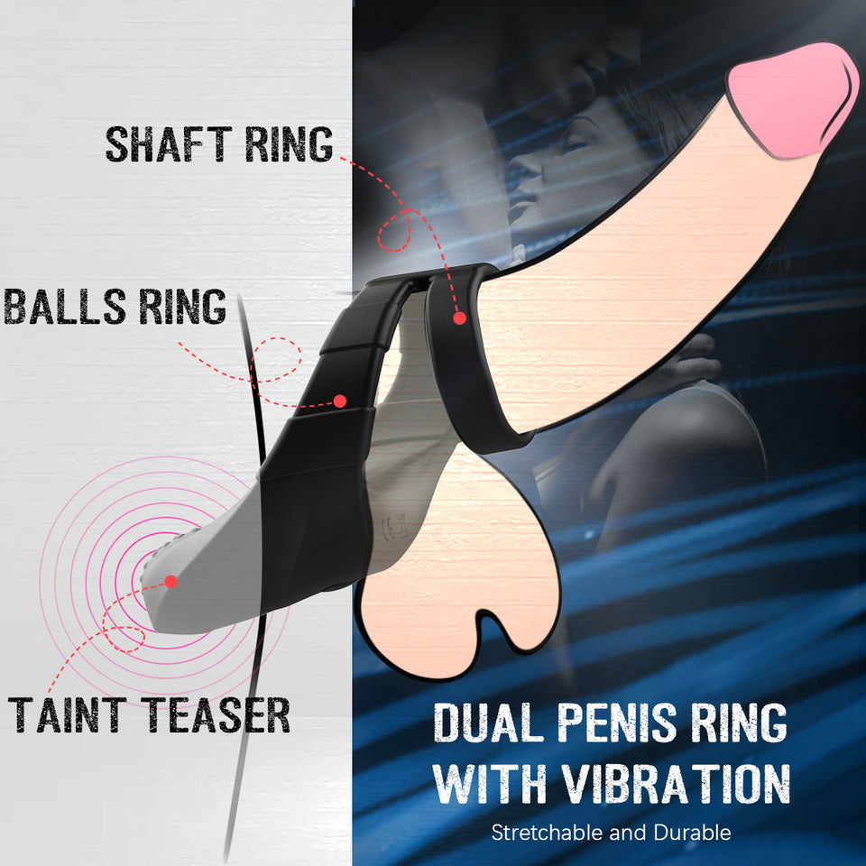 Rocky 10 Vibration Modes Dual Penis Ring