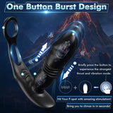 3 IN 1 Anal Vibrator Telescopic Anal Vibrator with 3 Thrusting & 12 Vibration Modes