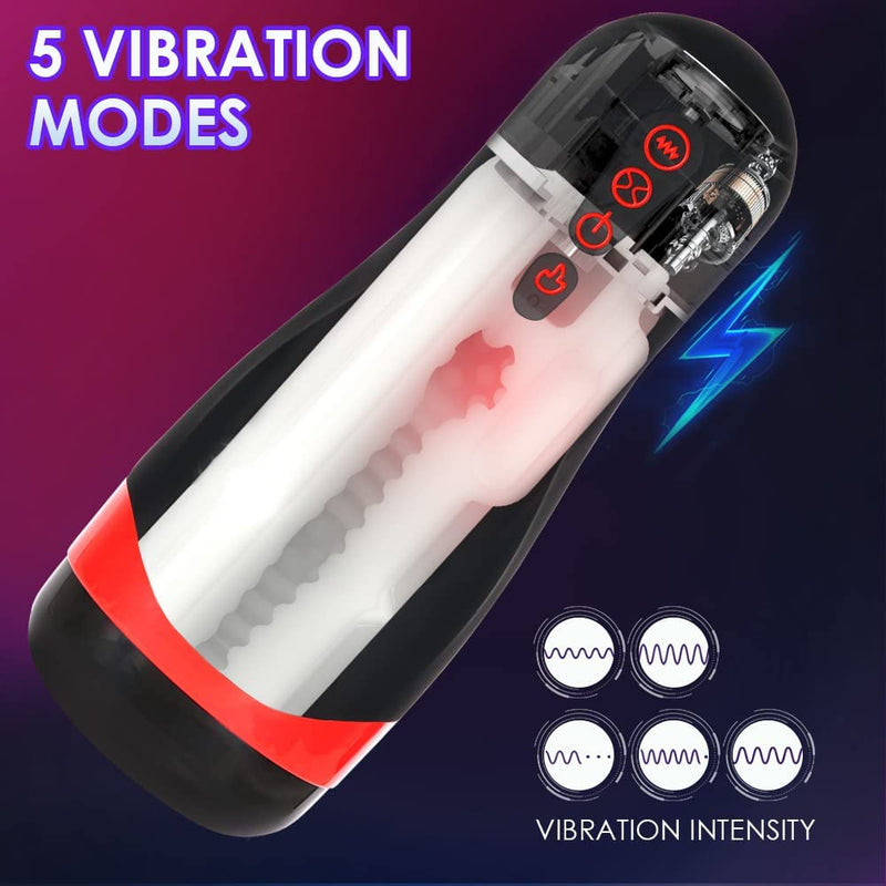 Automatic Sucking Male Masturbator Cup with Heating Suction 5 Vibrations