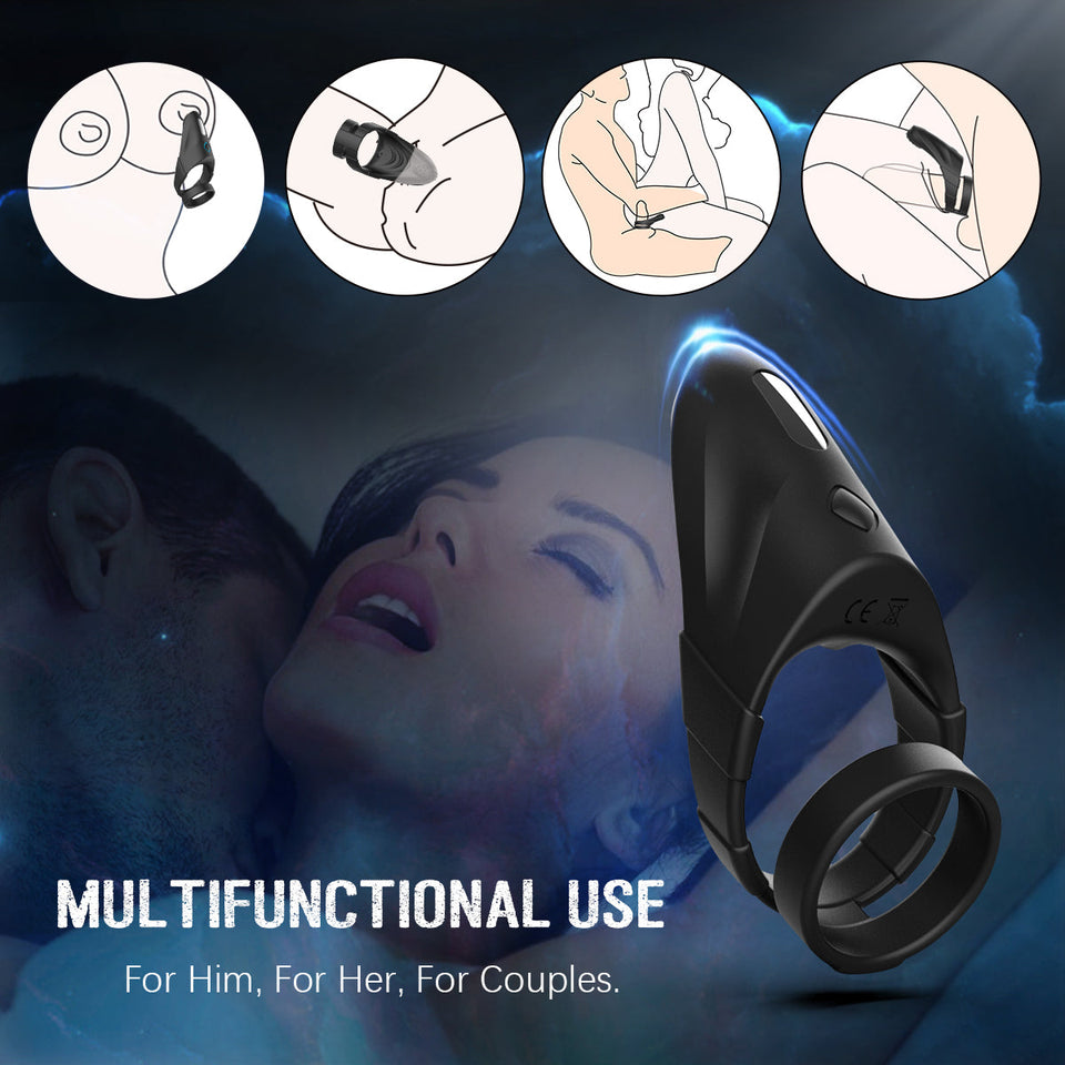 Rocky 10 Vibration Modes Dual Penis Ring
