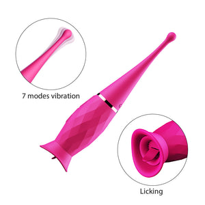 Dual Design G-Spot Mini Tongue Vibrator with Rabbit Ear