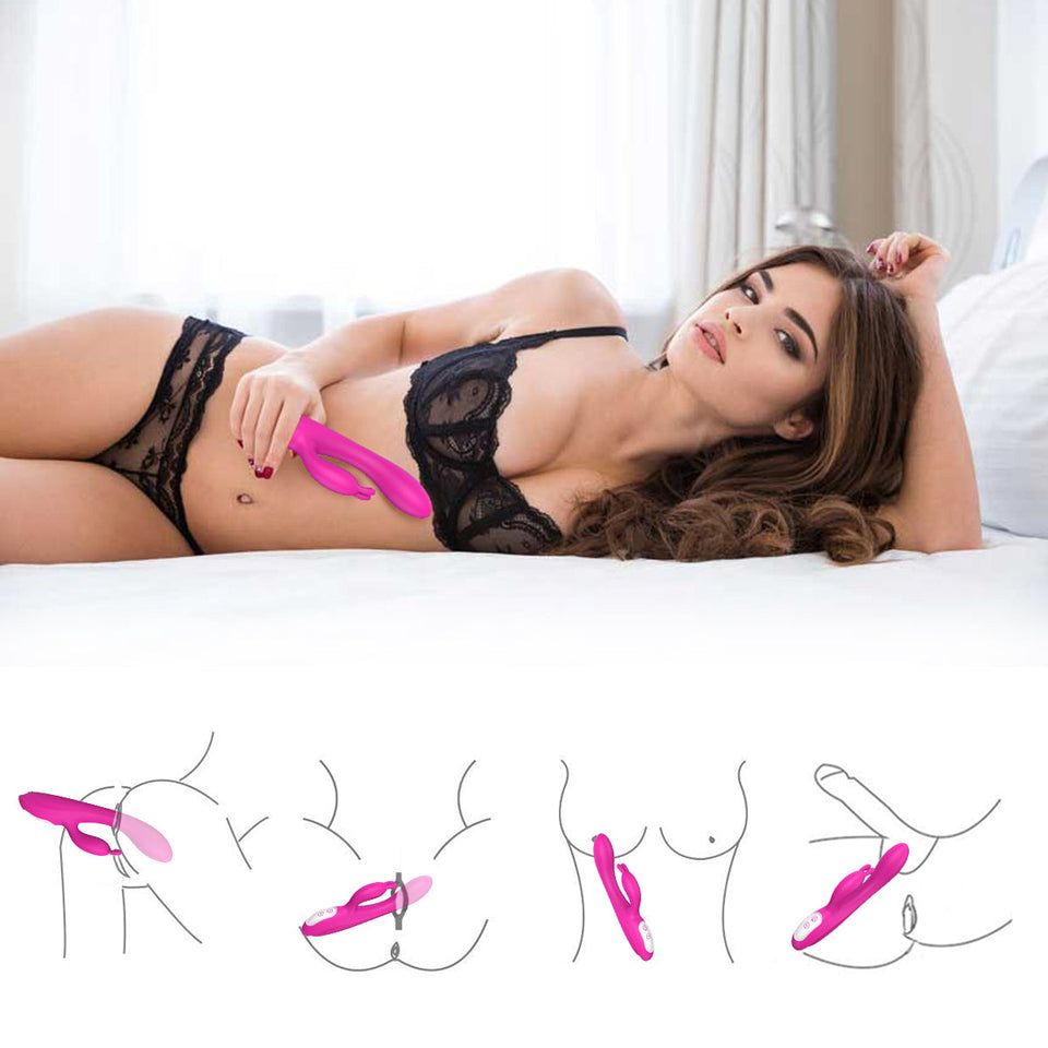 2 IN 1 G-Spot Vibrator Clit Stimulator 9 Vibration Mode with Heating