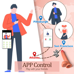 Realistic 8 Vibrating Modes & Thrusting Modes Dildo with APP