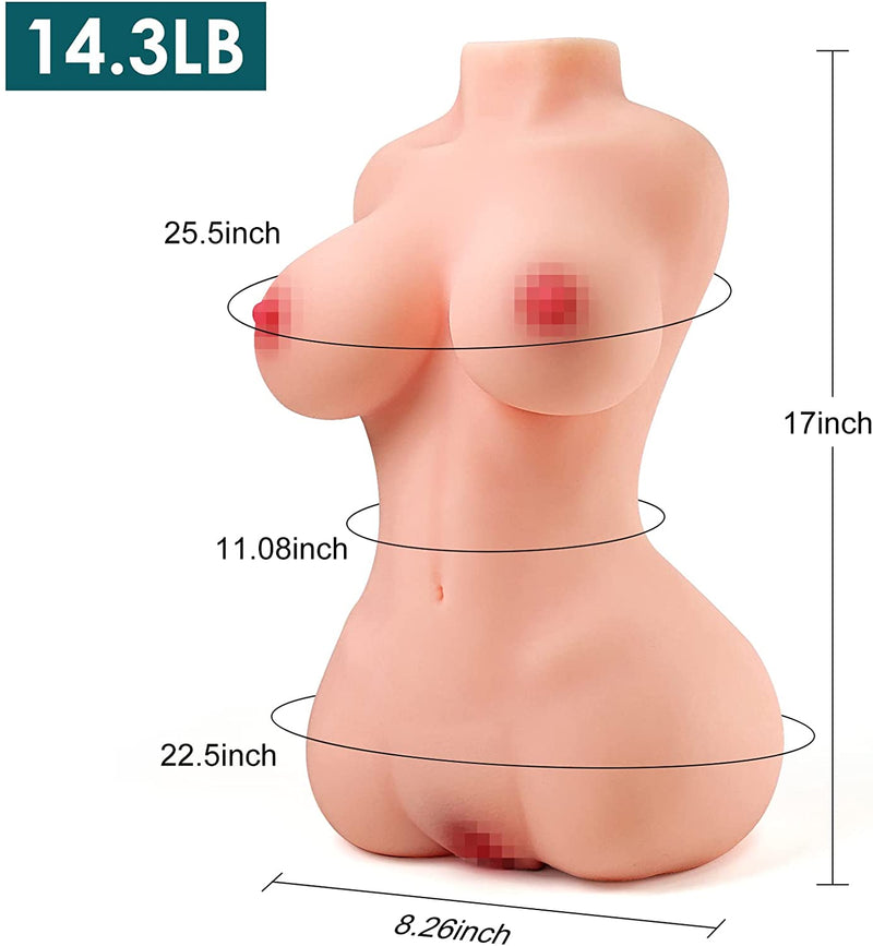 Double D Realistic Anus And Vagina Torso Masturbator - 14.5 lb