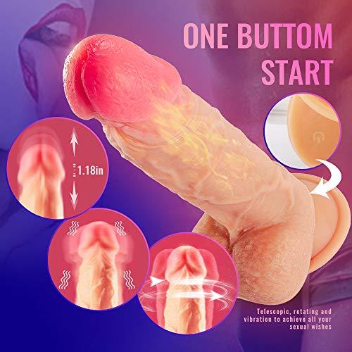 8.3-Inch 4 in 1 Thrusting Rotation Vibrating Heating Lifelike Dildo - Lusty Time