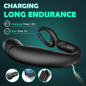 Hurricane No.1 Bead Massage P-spot 9 Vibrating Prostate Massager with Remote Control