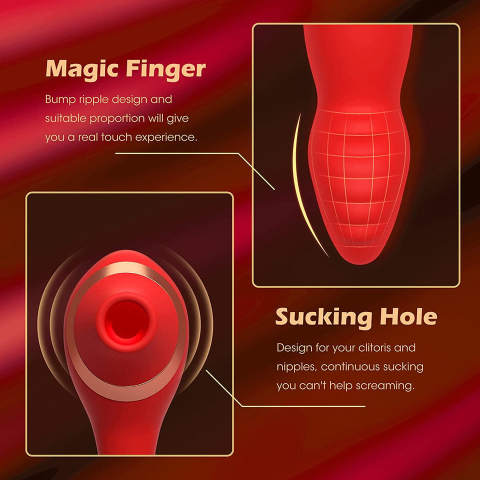 Finger Sucking Vibrator G Spot with 3 Sucking Modes and 7 Vibrating Modes