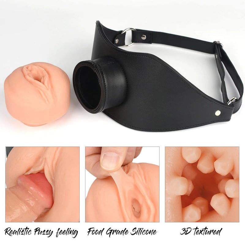 BDSM Face Pocket Pussy Strap-On Set