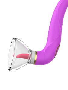 Double Stimulation Clitoral Sucking Tongue Vibrator-Purple