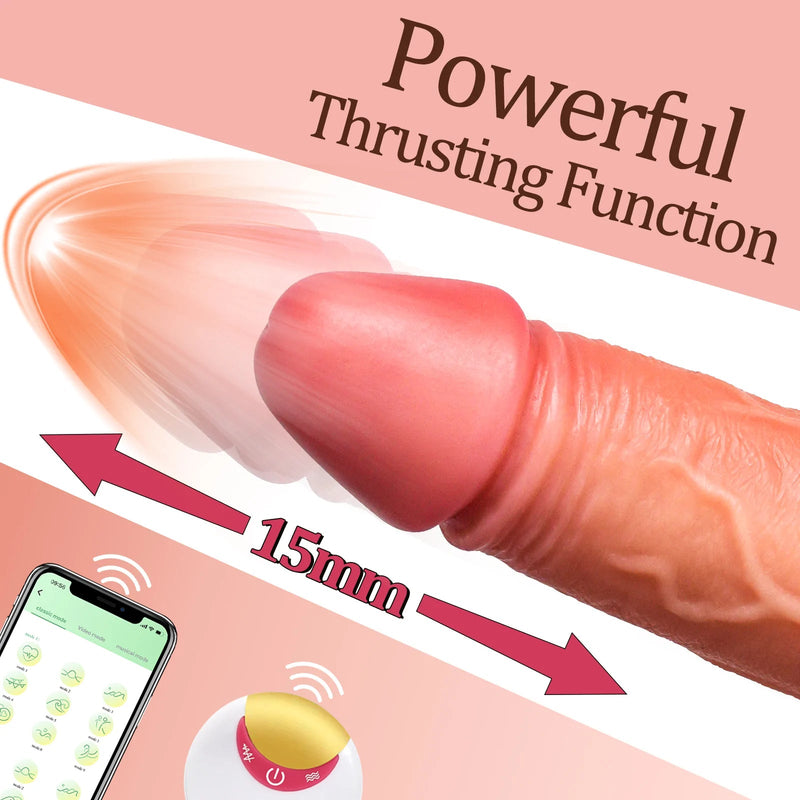 Realistic 8 Vibrating Modes & Thrusting Modes Dildo with APP